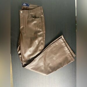Hollister Brown Faux Leather pants